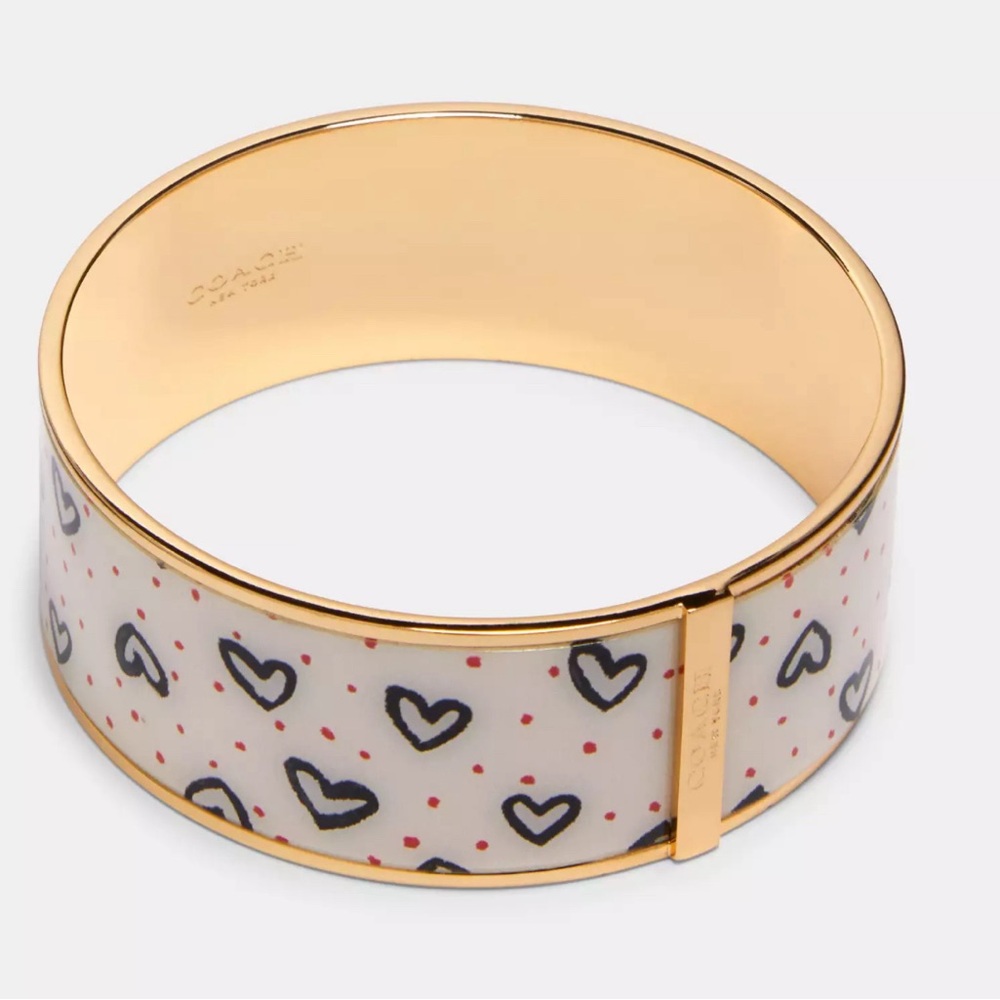 Brand New with Tags Coach Chalk/Gold Multi Bangle 91412 Below $148 Retail